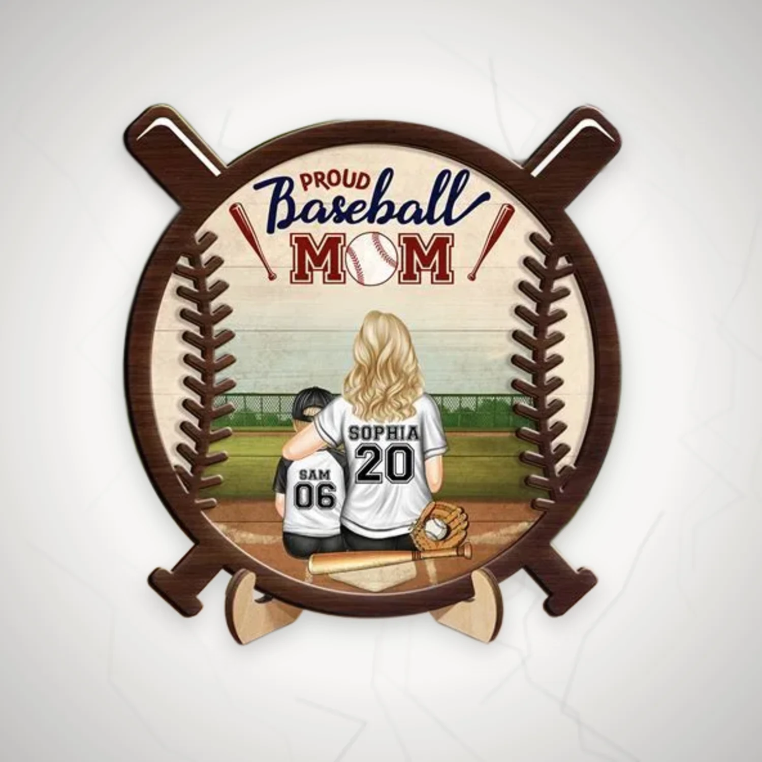 Proud Baseball Mom Custom Wood Sign — handmade by Handsel for All