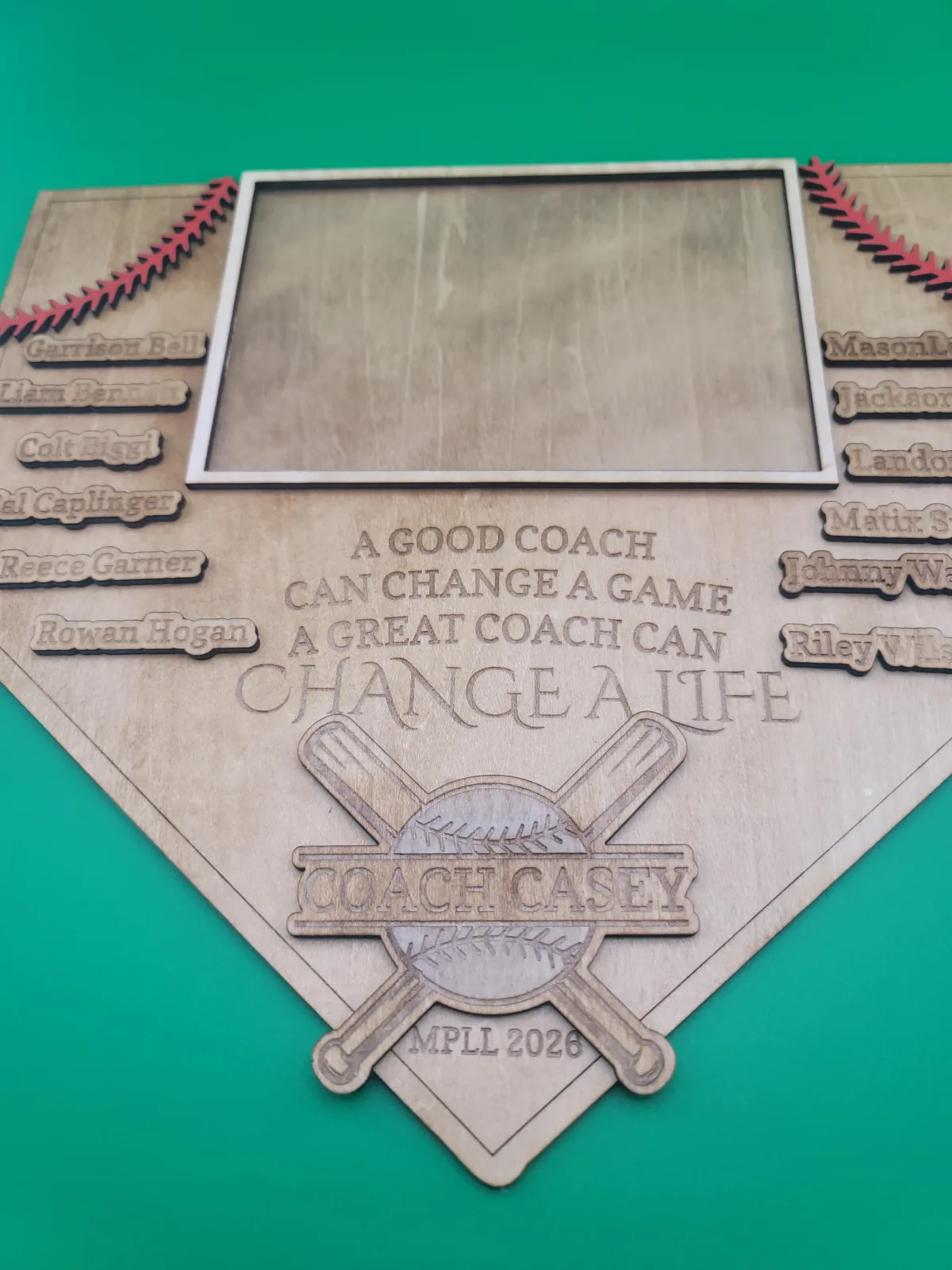Custom Baseball Coach Photo Plaque — handmade by Clever Create